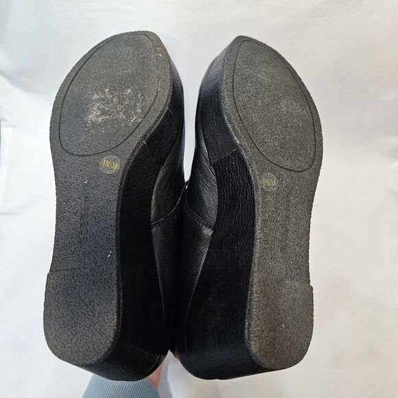 BCBGeneration Womens Kenan Leather Ankle Boot Size 8 Black Chunky Platform Wedge - Picture 12 of 13